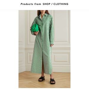Frankie Shop Cala Striped Cotton-poplin Midi Shirt Dress